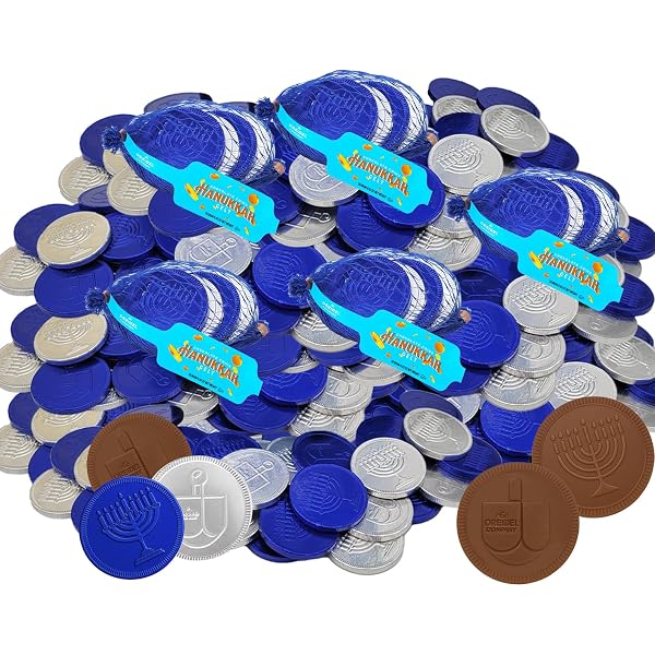 Amazon.com: The Dreidel Company 6 Mesh Bags Blue & Silver Hanukkah